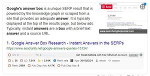 google answer box image
