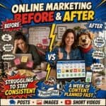Before and after social media posts with posting pilot